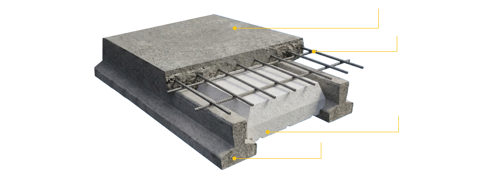 Esquema en planta del sistema de losa con viguetas RA90 Norviguet